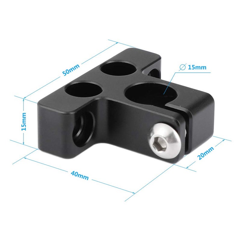 CAMVATE 15mm Single Rod Clamp with 1/4"-20 Unthreaded Mounting Points - 2318 - Image 2